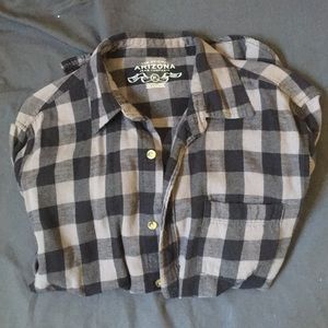Two plaid long sleeve shirts.